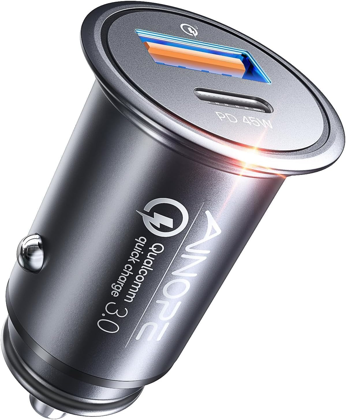 67.5W Super Mini Cigarette Lighter Adapter Car Charger USB C Fast Charging, All Metal PD&QC Type C Car Charger Adapter Outlet Plug Socket for Iphone 17 16 Pro Max 15 14 13 Air, Samsung Galaxy