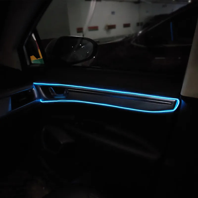 Car Interior Decorative Lamps Strips Atmosphere Lamp Cold Light Decorative Dashboard Console Auto LED Ambient Lights 1/2/3/4/5M