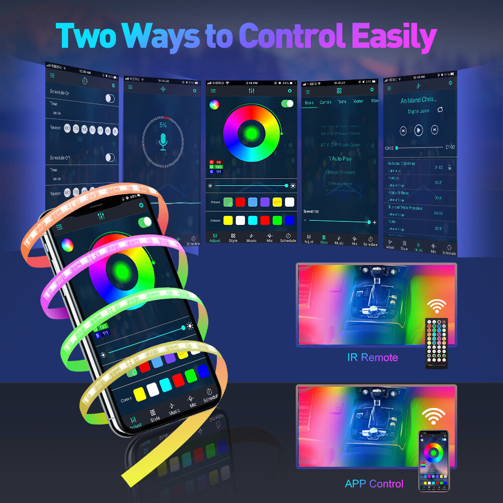 RGB LED Car Interior Accessories Floor Decorative Atmosphere Strip Lamp Lights