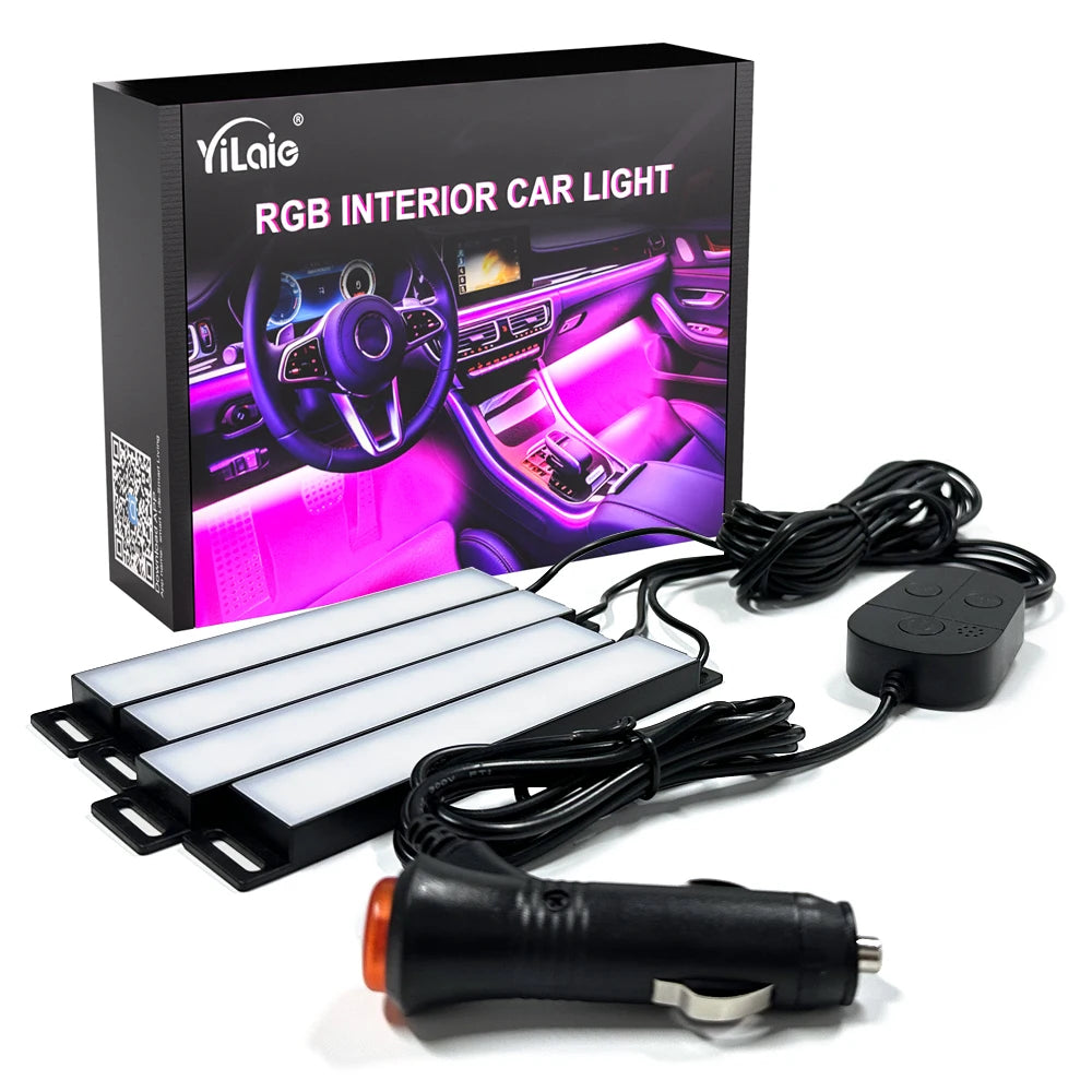 Car Interior Ambient Foot Well Light in Car APP Control Neon LED down Car Light for Car inside Ambient Lighting Auto Neon Lights