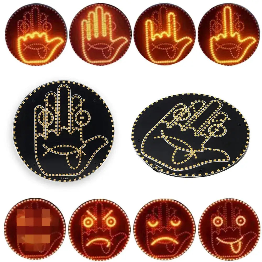 Middle Finger Light Gesture LED Light Hand LED Car Finger up Back Window Funny Sticker Car LED Hand for Car