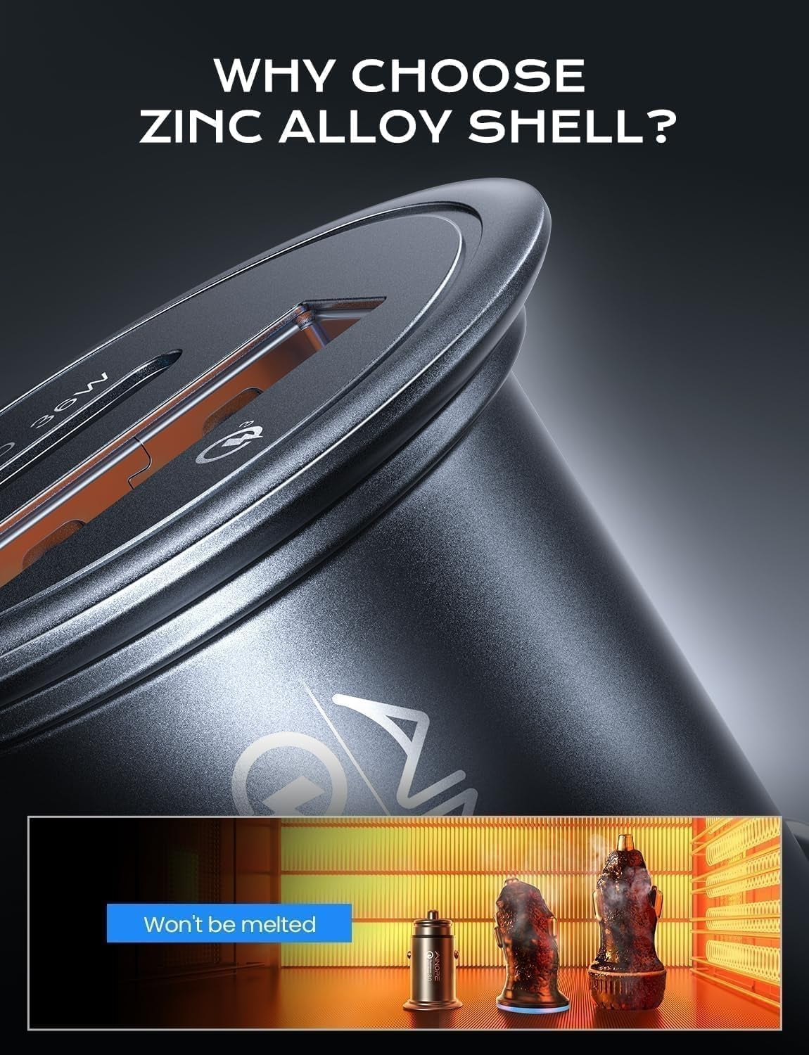 67.5W Super Mini Cigarette Lighter Adapter Car Charger USB C Fast Charging, All Metal PD&QC Type C Car Charger Adapter Outlet Plug Socket for Iphone 17 16 Pro Max 15 14 13 Air, Samsung Galaxy