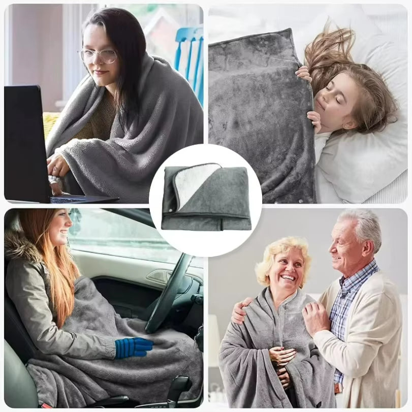 Wearable Electric Blanket 3 Heating Levels USB Heating Winter Warm Blanket Home Office Outdoor Heating Mattres Washable