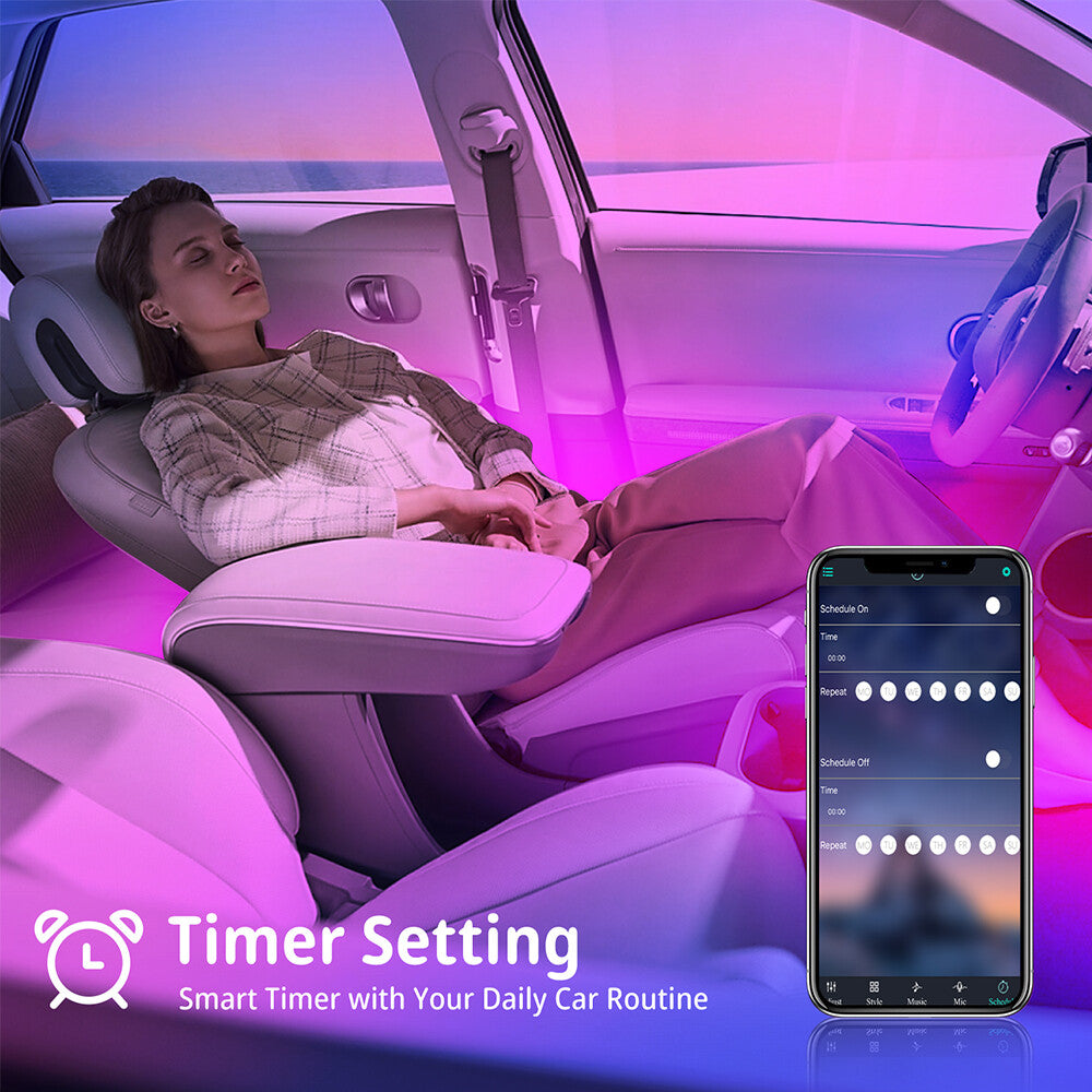 RGB LED Car Interior Accessories Floor Decorative Atmosphere Strip Lamp Lights